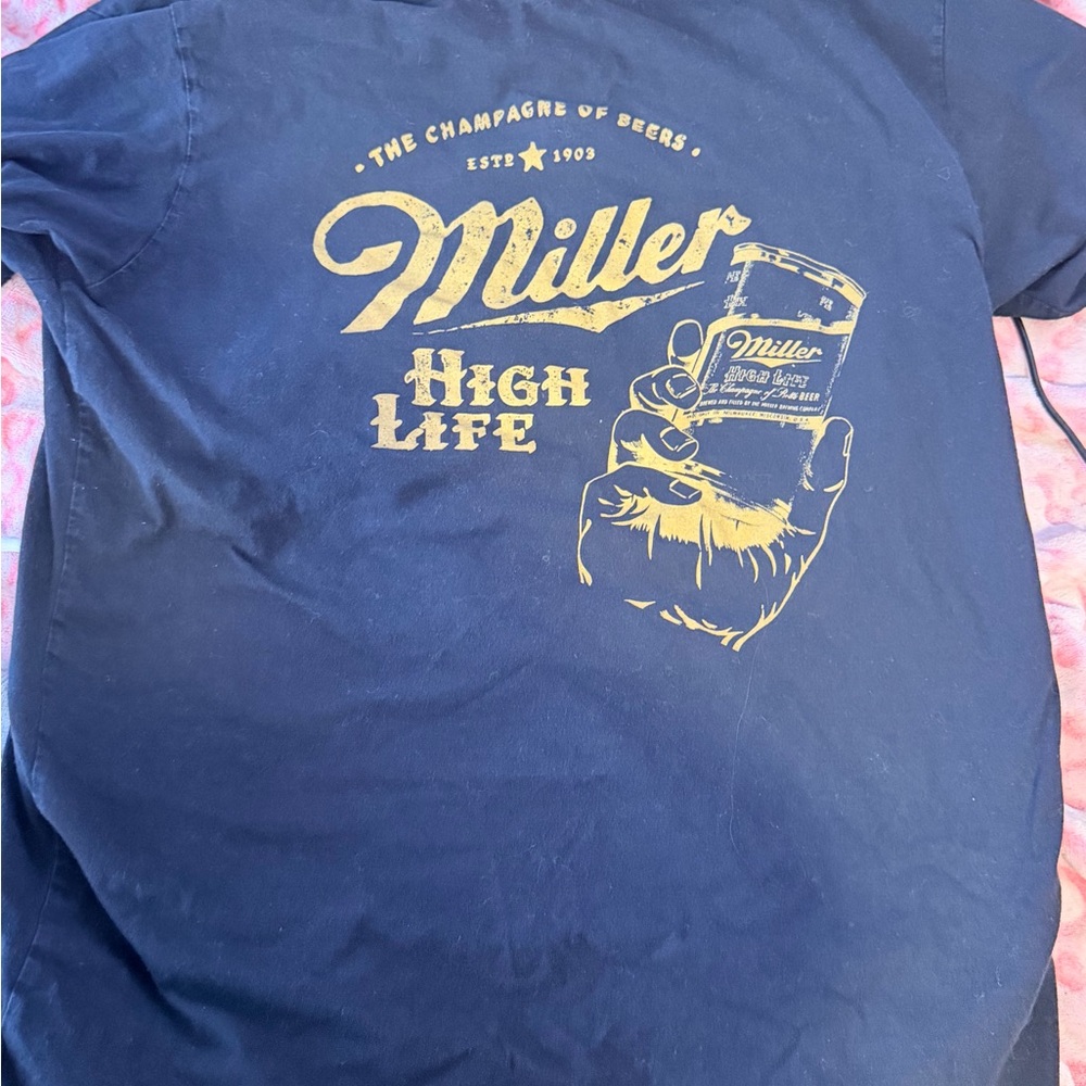 Miller High Life Navy T-Shirt Size L